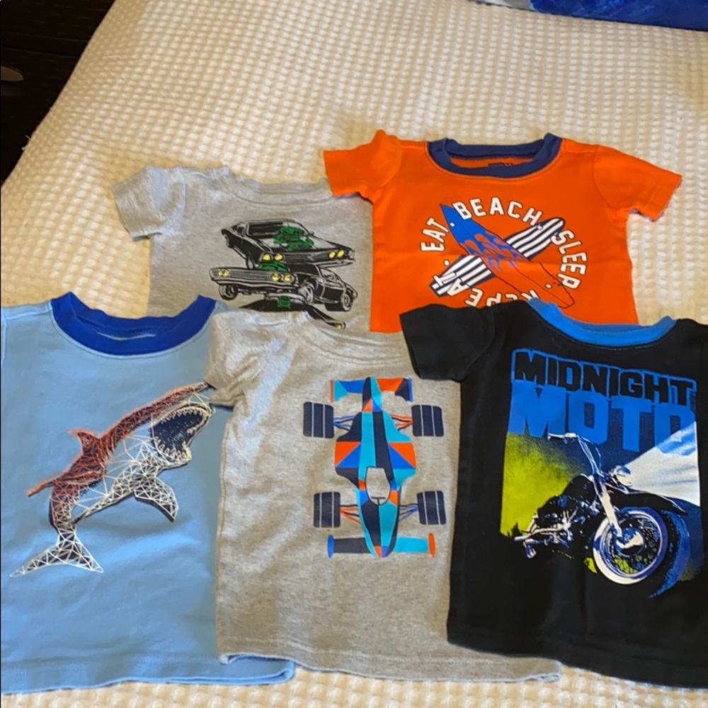 STAINED/USED Bundle of Pajama Toddler Boy Snug Fit Shirts